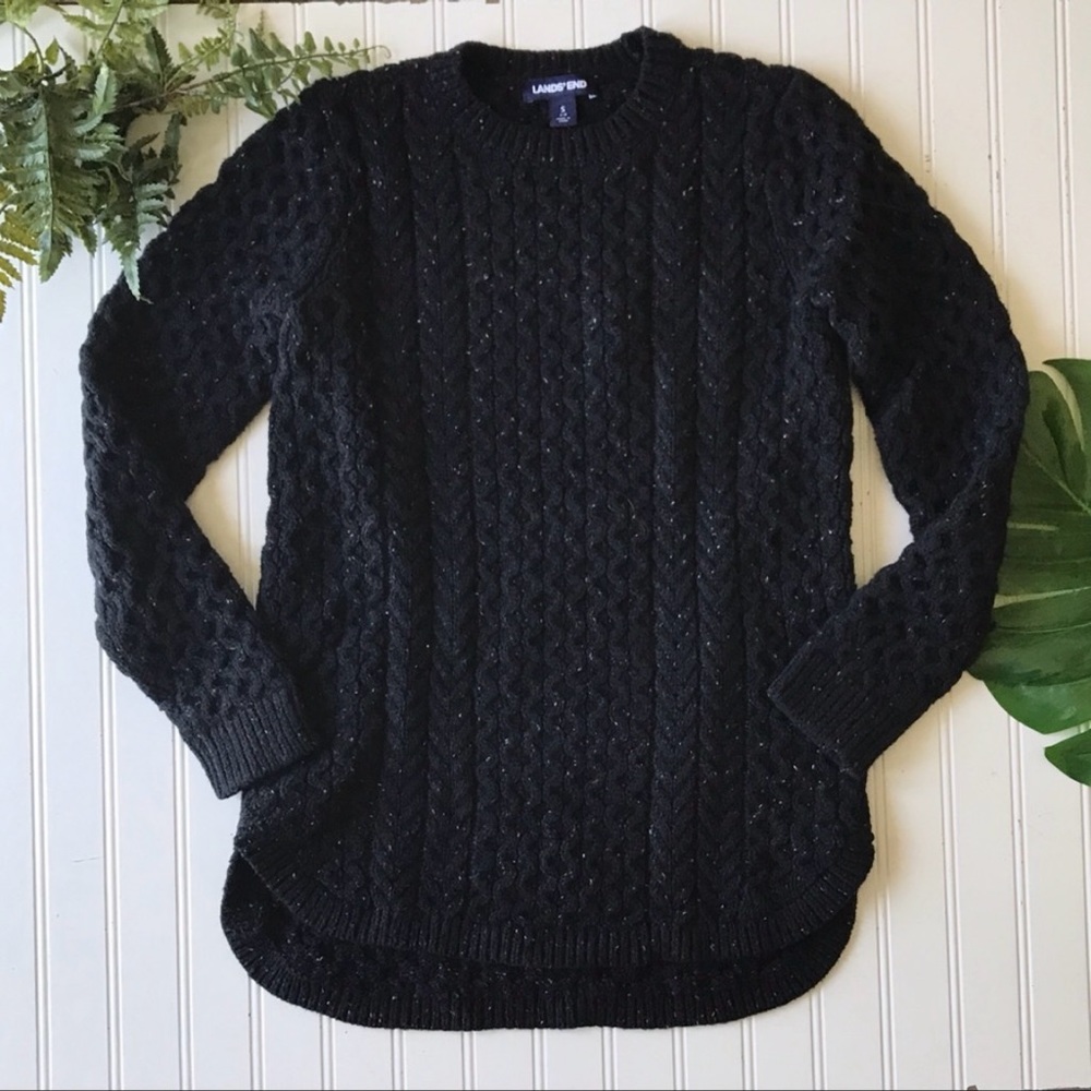 Land’s end wool blend black sweater